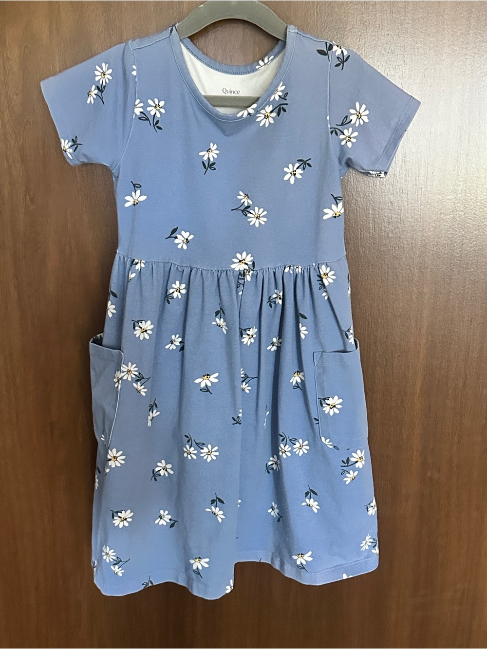 Quince Blue Daisy Pocket Dress for Girls. Size 6Y. - Picture 2 of 5